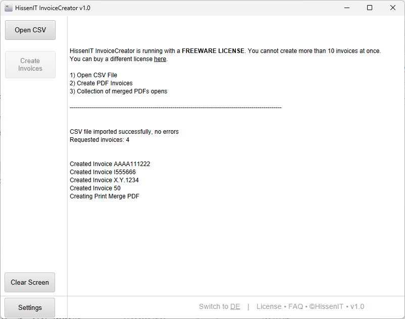 PDF Rechnungserzeugung Workflow